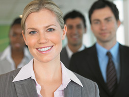Businesswoman and team